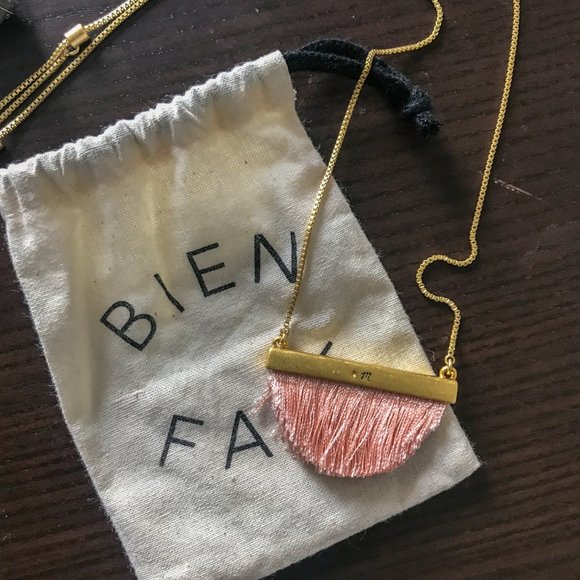 Madewell Jewelry - Madewell Pink Tassle Fringe Necklace Boho Jewelry